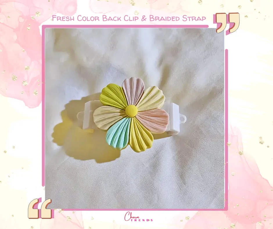 Fresh Color Back Clip Braided Side Hanging Strap