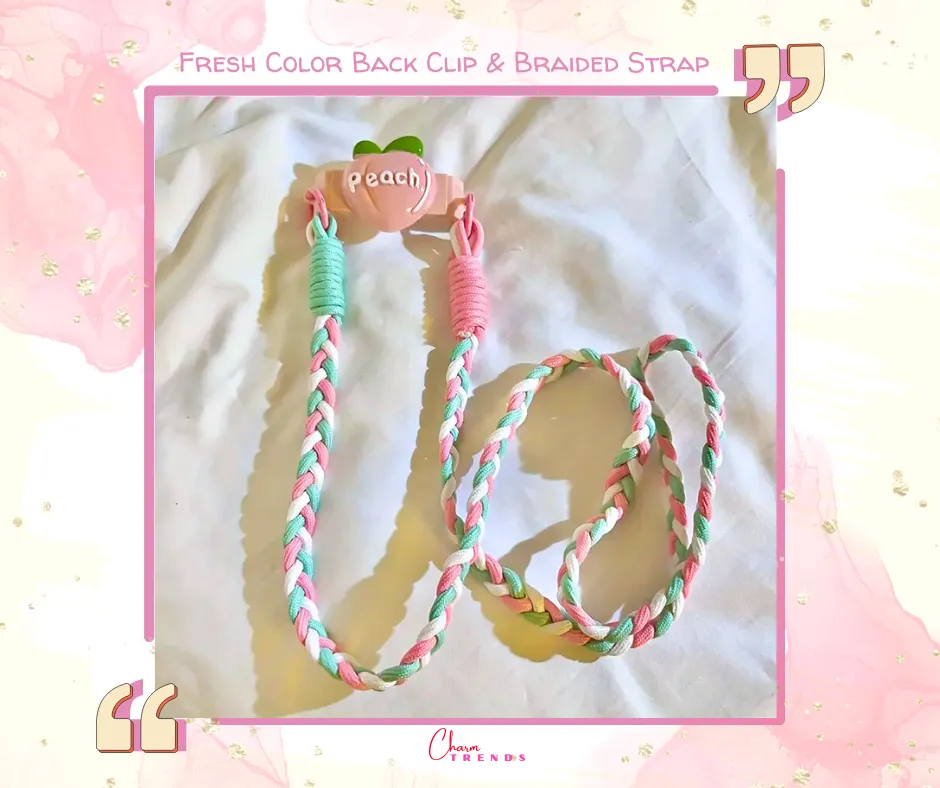 Fresh Color Back Clip Braided Side Hanging Strap
