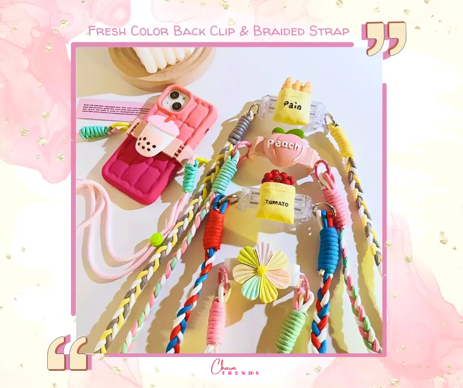 Fresh Color Back Clip Braided Side Hanging Strap