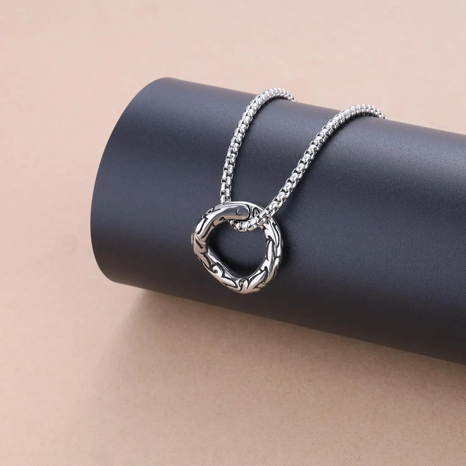 GAVU Stainless Steel Ring Holder Necklace for Men, Irregular Ring Keeper Necklace for Men