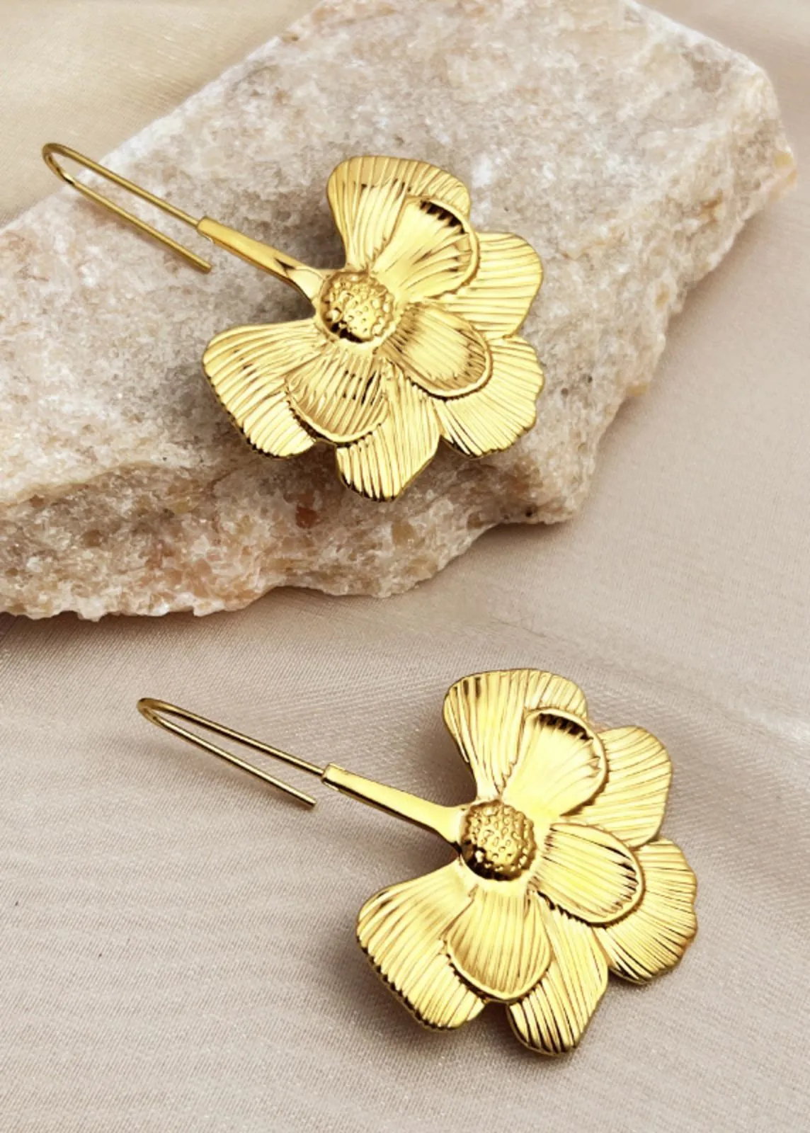 Gold Leaf Threader Earrings