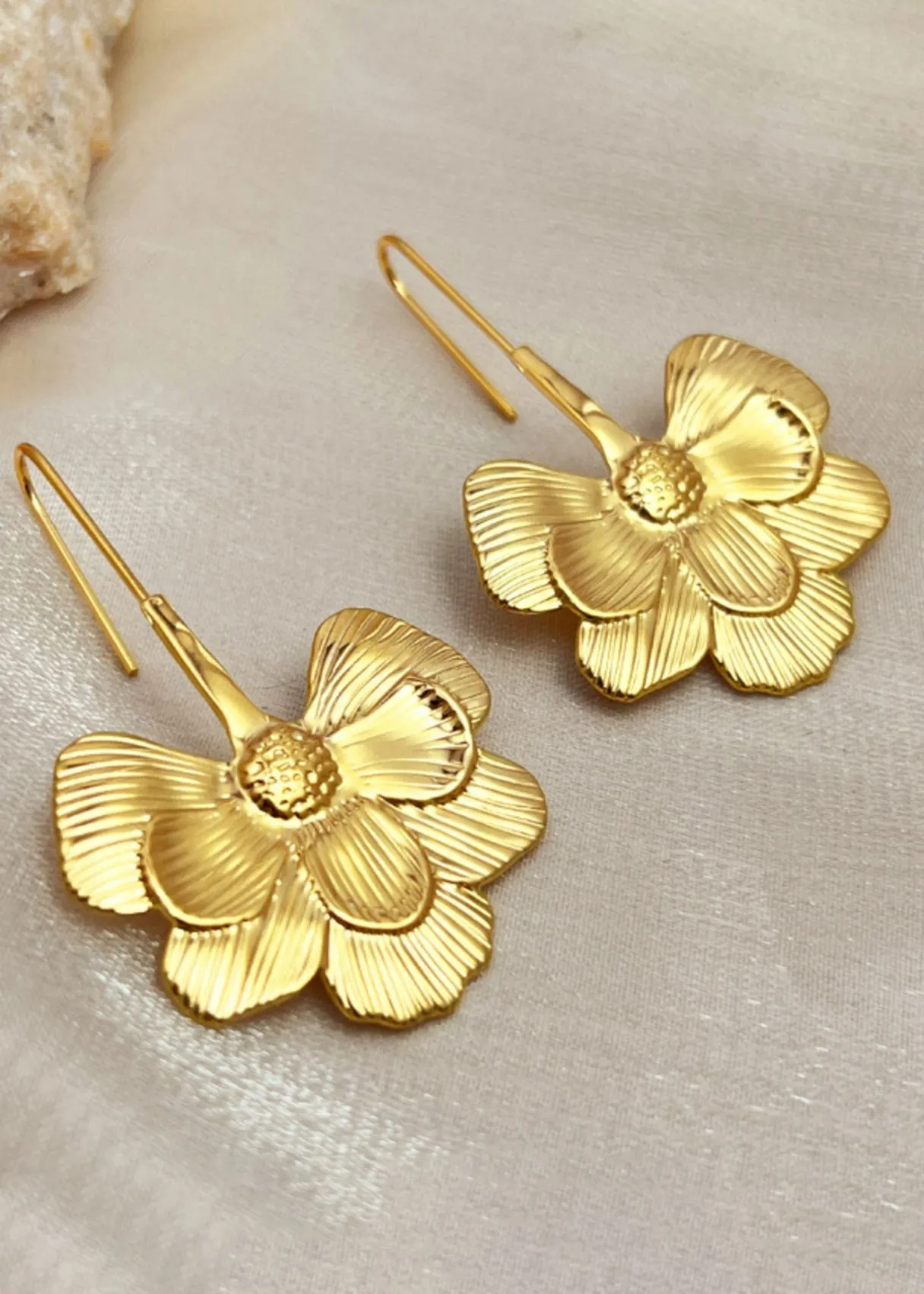 Gold Leaf Threader Earrings