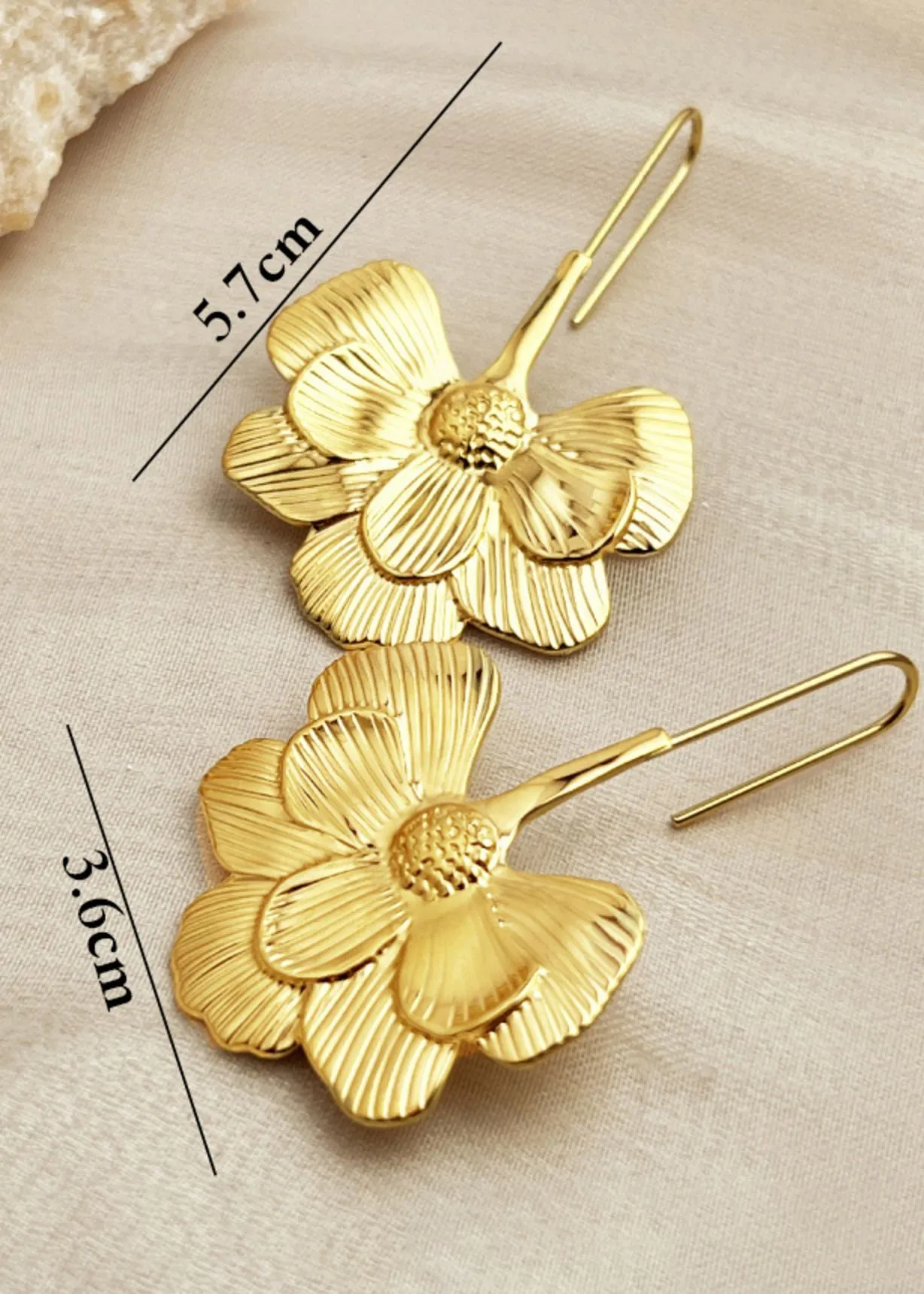 Gold Leaf Threader Earrings