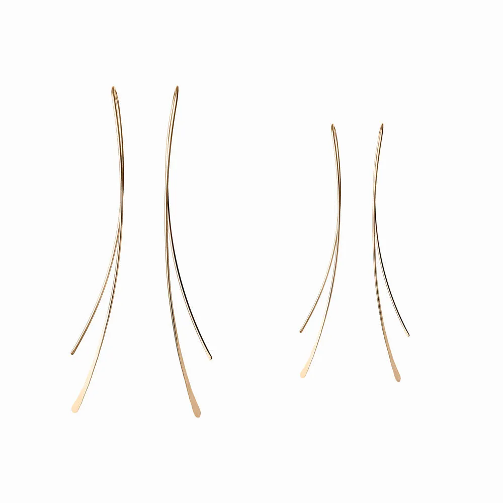 Gold Wisp Threader Earrings
