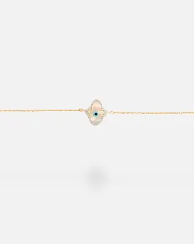 Hamsa Hand Evil Eye Diamond Bracelet