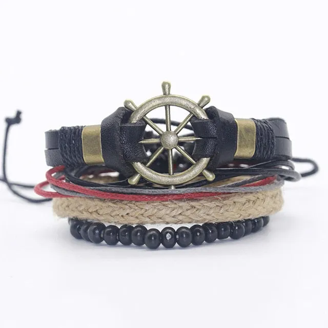 Handmade Boho Gypsy Hippie Brown Leather Bracelet