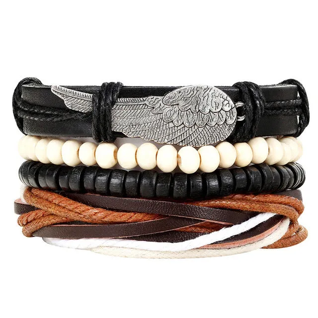 Handmade Boho Gypsy Hippie Brown Leather Bracelet
