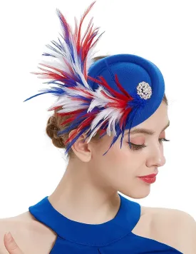 Handmade Fascinators Hat Feathers on a Headband and a Clip 20s 50s Pillbox Hat Derby Tea Party Cocktail Headwear for Women