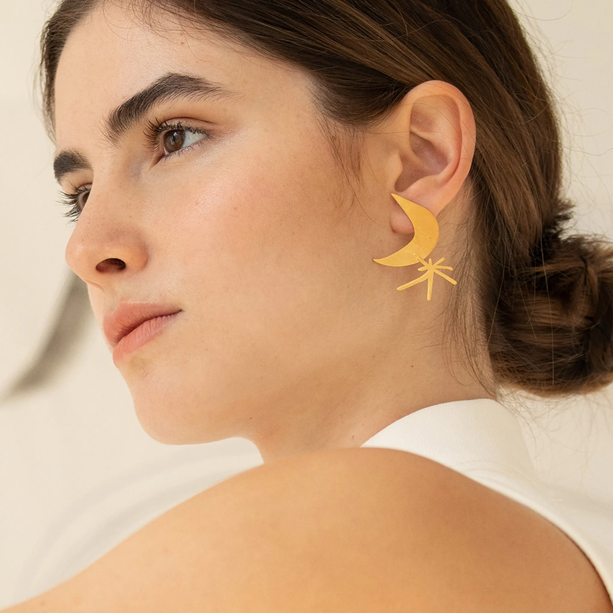 Joan Miró Gold-Plated Moon & Star Earrings