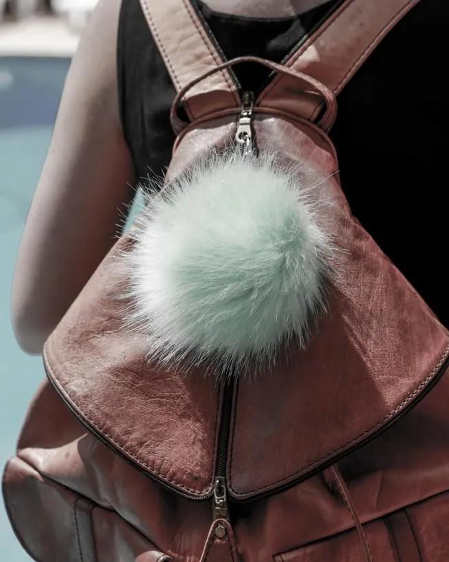 Keychain Furry Pompom Charm - Pink
