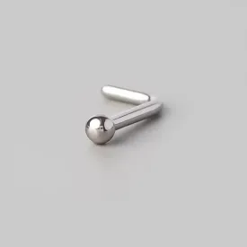 L-Shape Nose Stud Ball Top - Titanium
