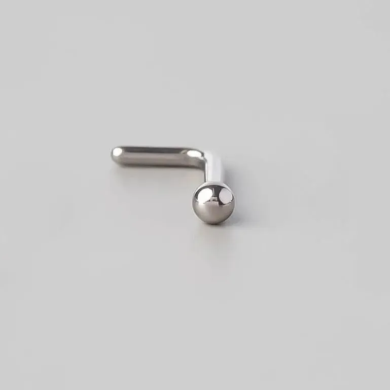 L-Shape Nose Stud Ball Top - Titanium