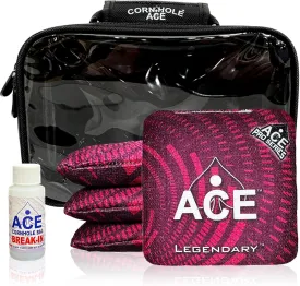 Legendary | ACE Pro Cornhole Bags   PRO Kits | Dual Sided Slick Stick All Weather | Optional Bag Break in and Carrying Case | Set of 4
