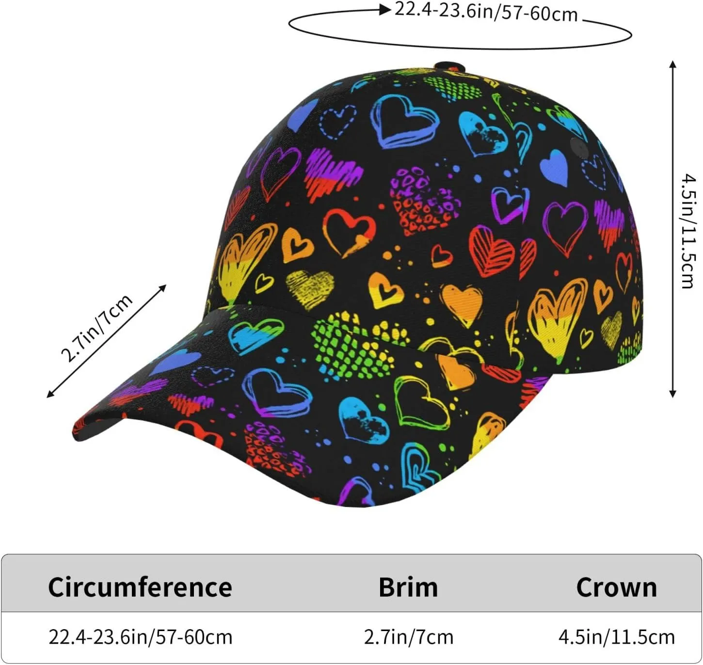 LGBT Gay Pride Rainbow Hat Men Women Baseball Cap Adjustable LGBT Trucker Hat Unisex Style Headwear Hats
