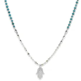 Lieu Turquoise Healing Hand silver Necklace