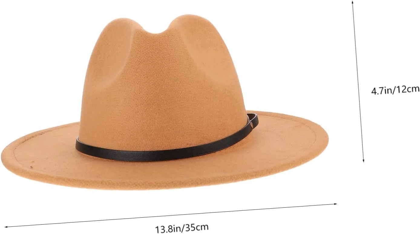 LIFKOME Jazz Hat Fedora Wide Fedora Hat Elegant Hat Personalized Hat Decor Patchwork Felt Hat Ladies Hats Trendy