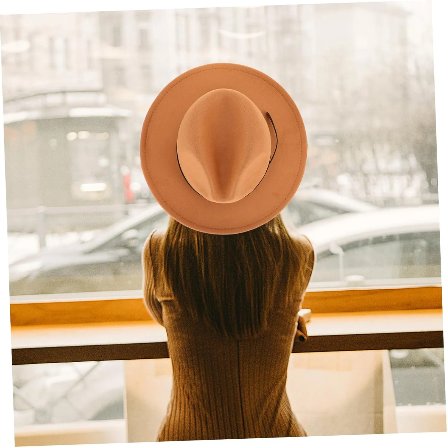LIFKOME Jazz Hat Fedora Wide Fedora Hat Elegant Hat Personalized Hat Decor Patchwork Felt Hat Ladies Hats Trendy