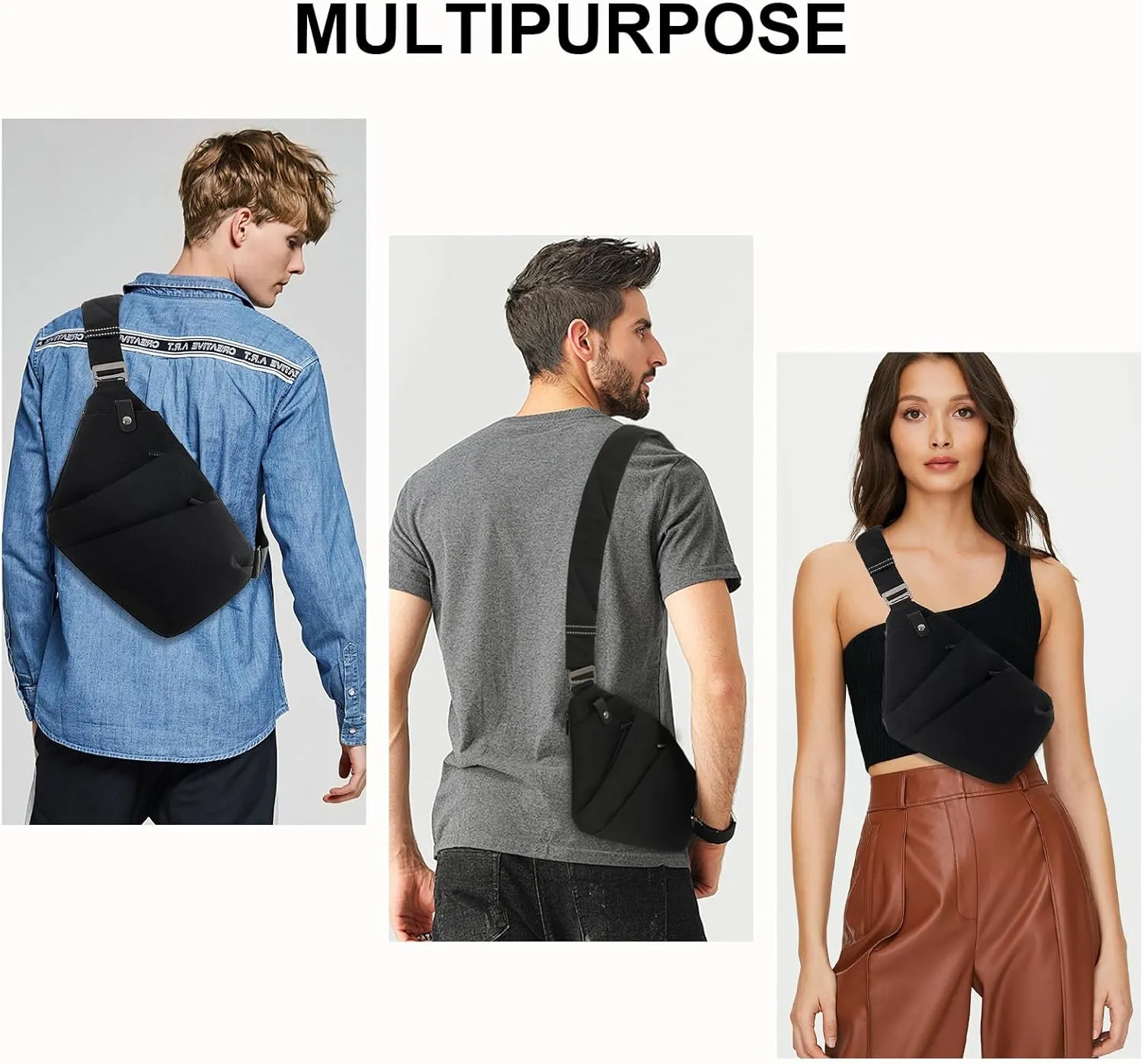 Lightweight Sling Bag, Anti Theft Crossbody Bags for Women Men Casual Shoulder Crossbody Sport Travel Hiking Bag