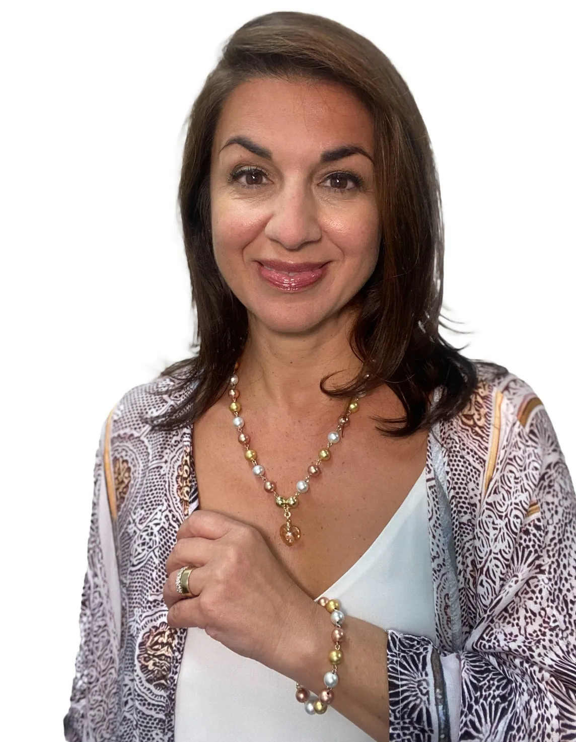 Link Bundle (REGULAR) - Tri-Colour Satin Metal (Includes Link Necklace, Bracelet & Heart Pendant)