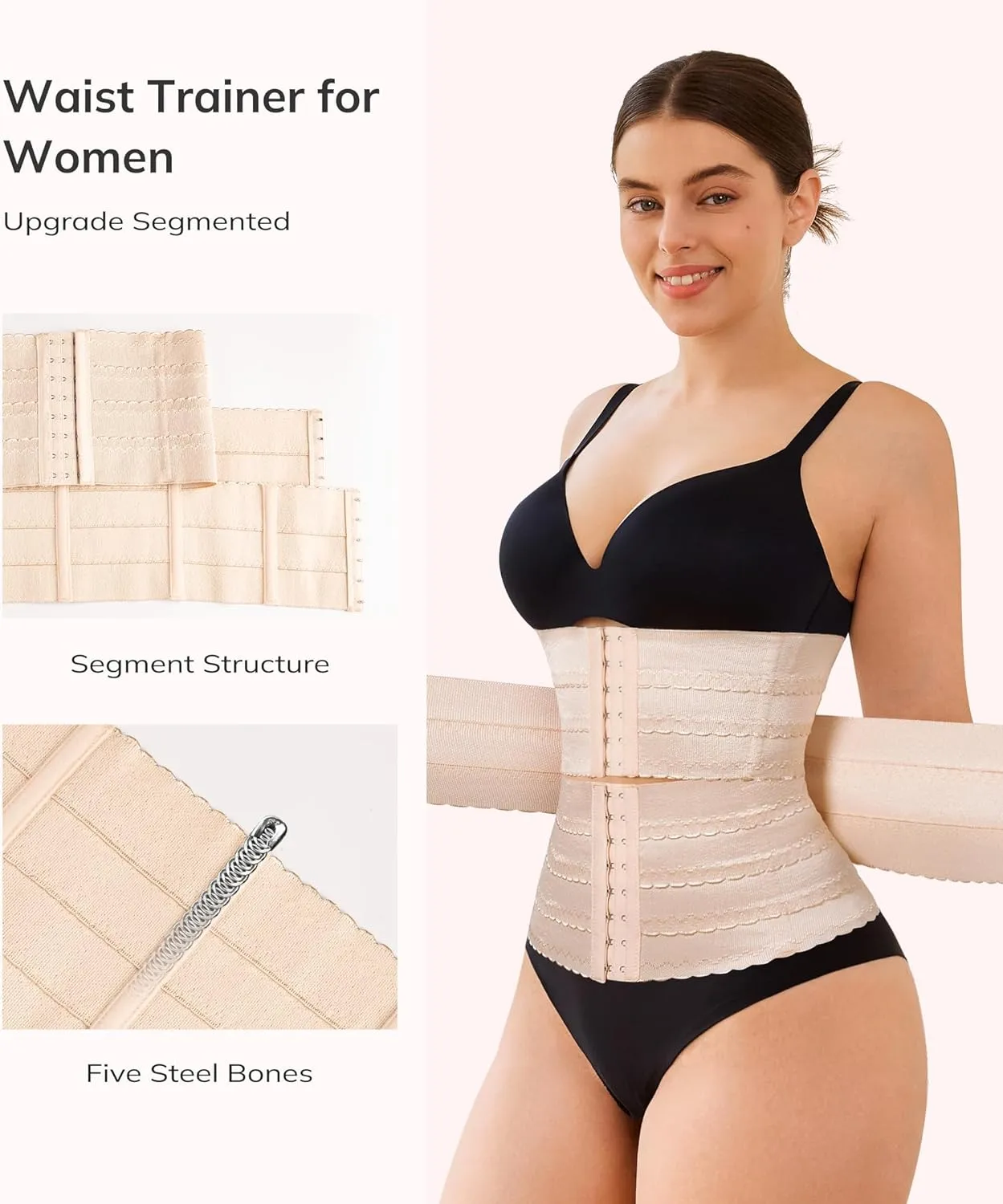 LODAY Segmented Waist Trainer for Women Corset Shapewear Waist Cincher Tummy Control Body Shaper