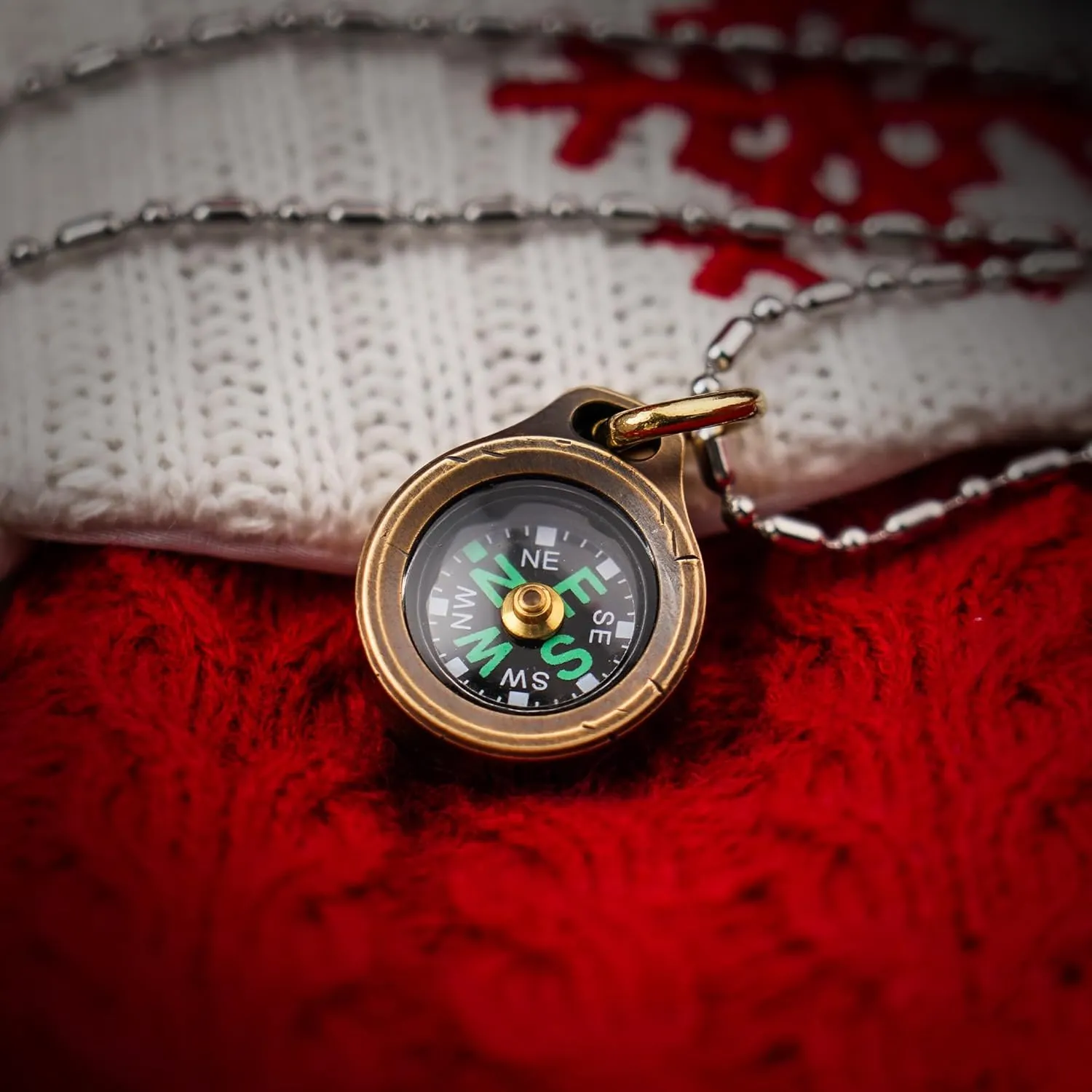 MecArmy CMP/CMP2 Mini Compass- Meaningful Graduation Birthday Gifts for Men Women, EDC Titanium/Brass/Copper Pocket Compass for Hiking SurvivaI, IPX5 Waterproof, Glow in The Dark, Necklace Pendant
