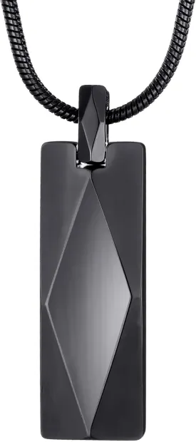 MOO&LEE Tungsten Carbide Bar Pendant Necklace for Men Women Stainless Steel Snake Chain