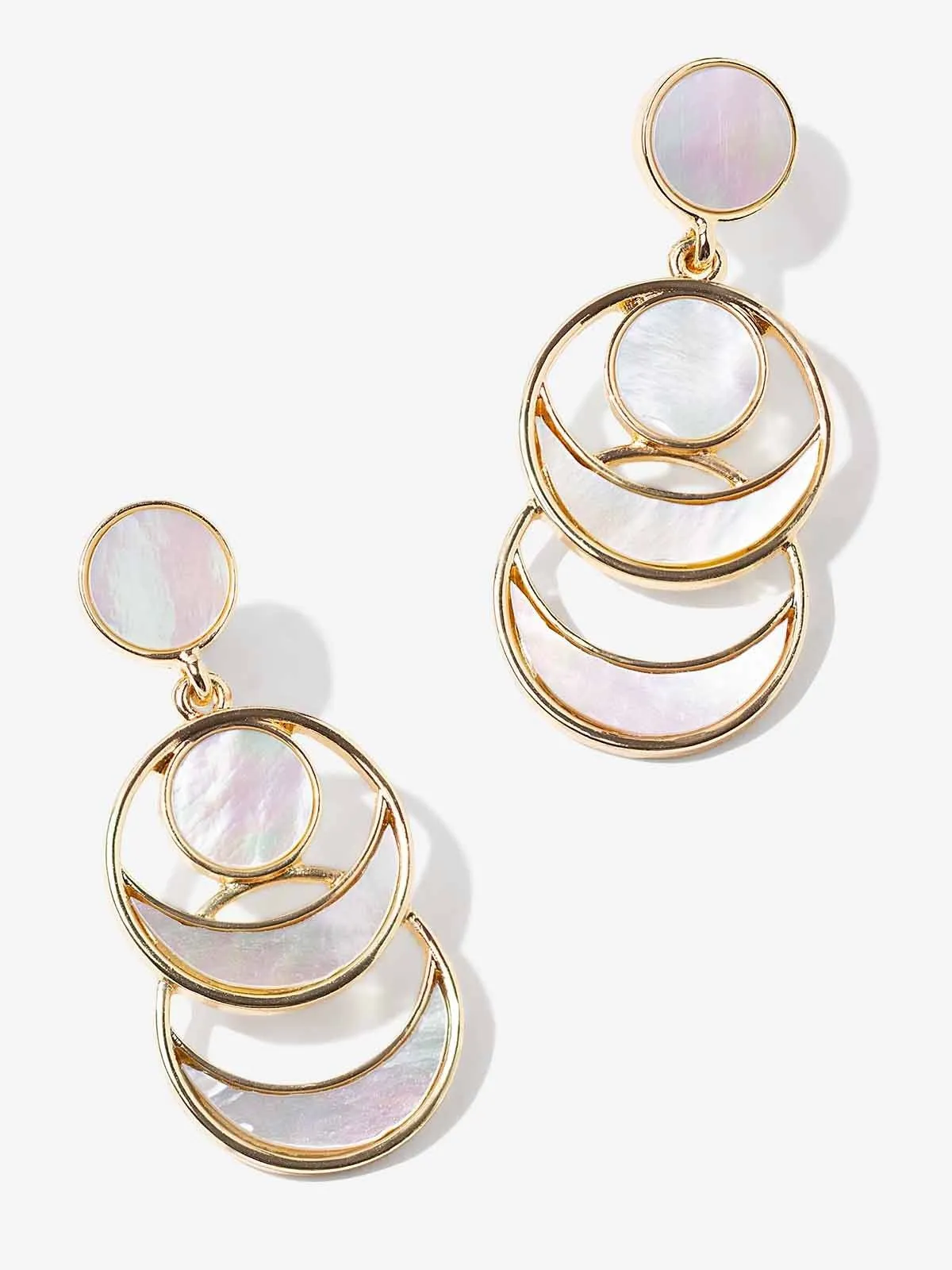 Mother of Pearl Crescent Moon Dangle Earrings