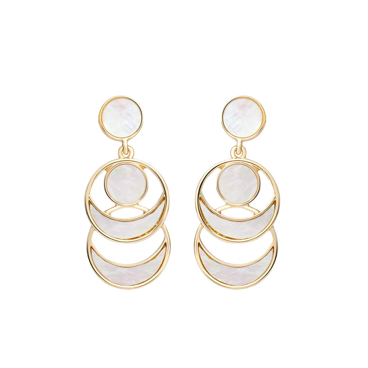 Mother of Pearl Crescent Moon Dangle Earrings