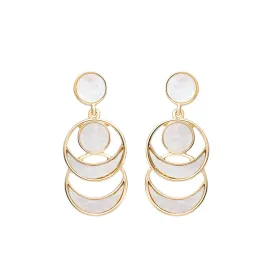 Mother of Pearl Crescent Moon Dangle Earrings