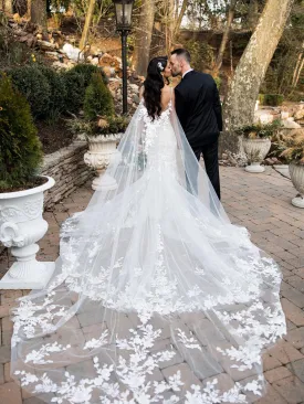 Non-traditional Wedding Veil Floral Lace Cathedral Veil Bridal Veil