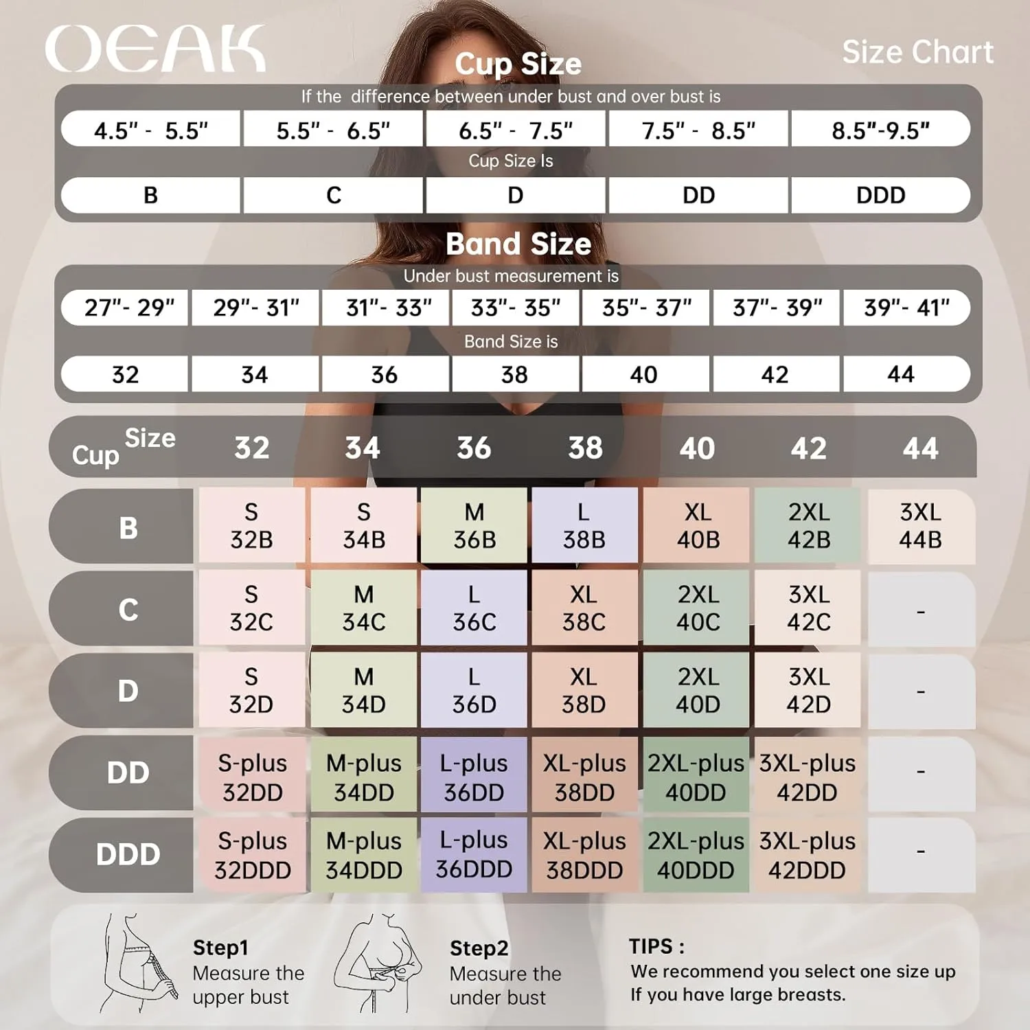 OEAK Womens Seamless Bras Comfortable Bra No Underwire Full Support Bralette Push Up Plus Size V Neck Sleeping Tshirt Bras