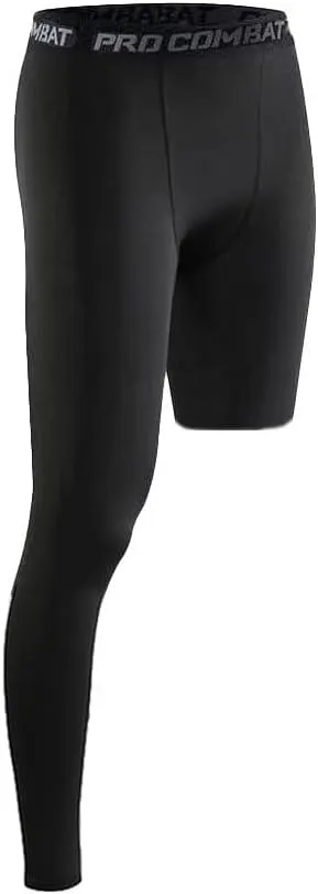 One Leg Compression Tights Long Pants Basketball Sports Base Layer Underwear Active Tight