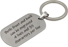 Personalized Keychains for Women Customized Key Chains Men Engraved Name Inspirational Stainless Steel Dog Tag