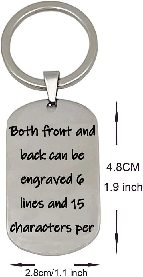 Personalized Keychains for Women Customized Key Chains Men Engraved Name Inspirational Stainless Steel Dog Tag