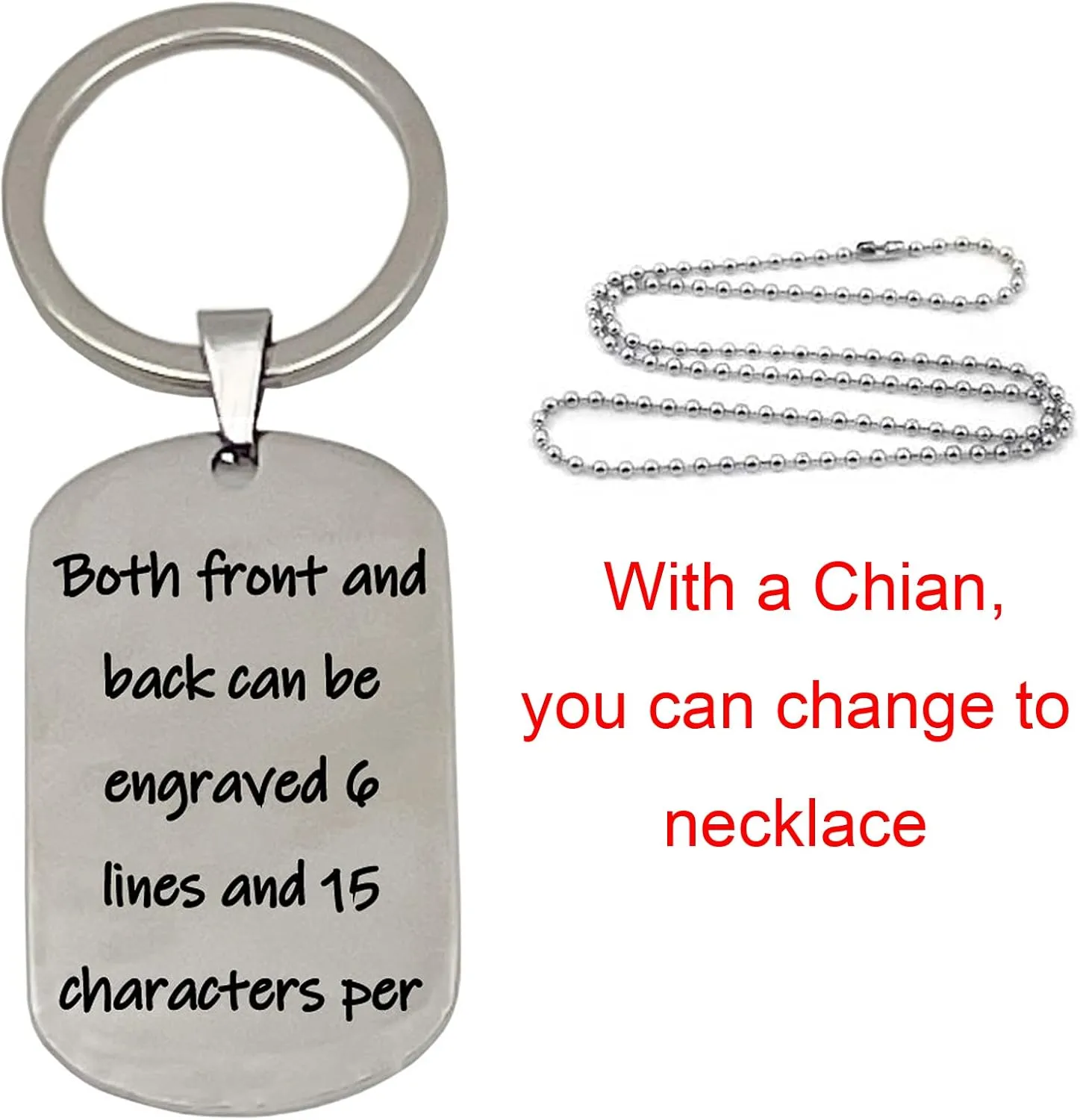 Personalized Keychains for Women Customized Key Chains Men Engraved Name Inspirational Stainless Steel Dog Tag