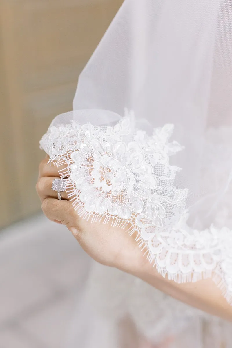 PIPPA Lace Cathedral Drop Veil