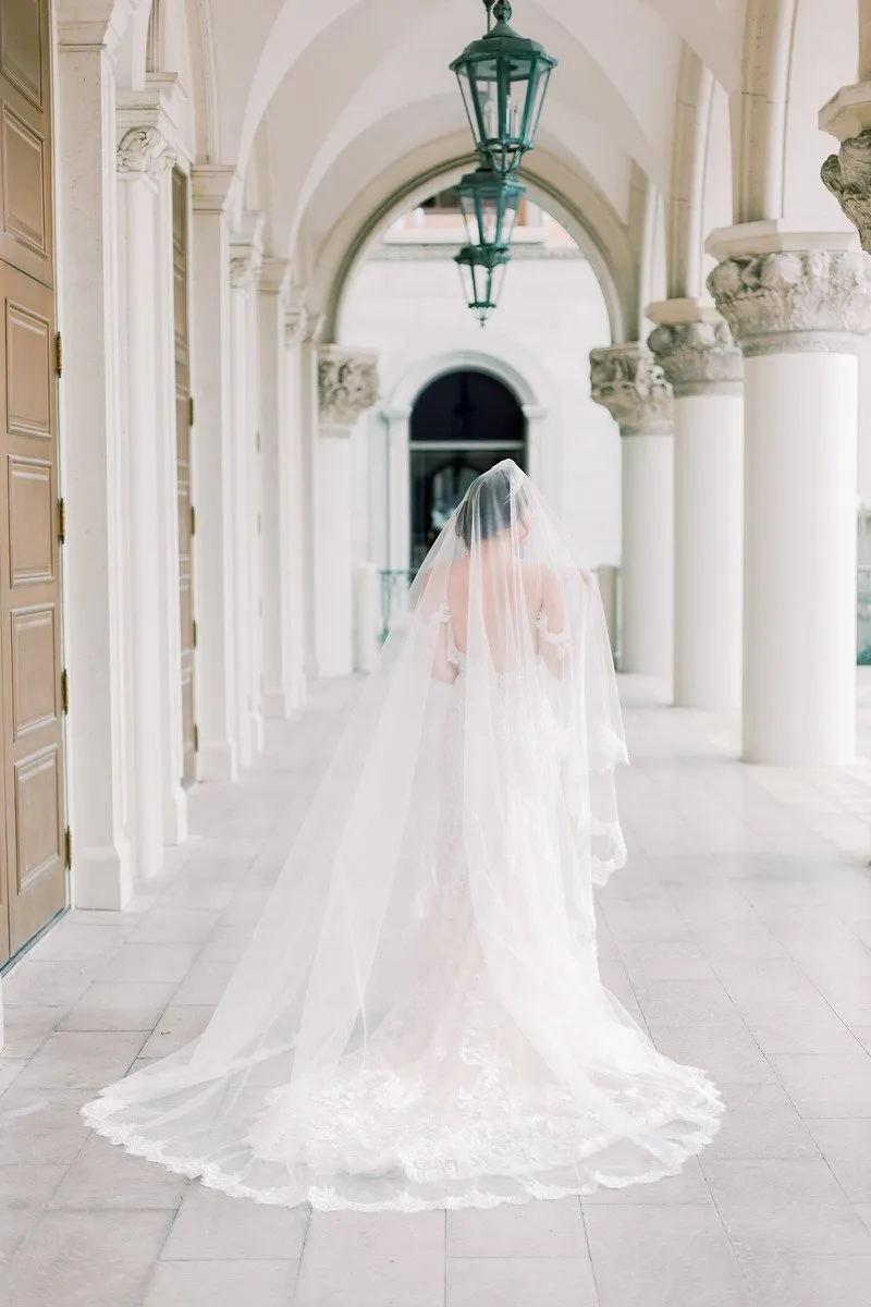 PIPPA Lace Cathedral Drop Veil