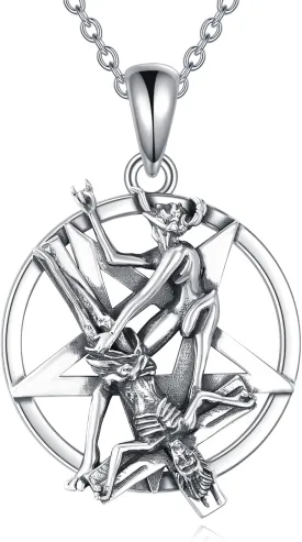 POPLYKE 925 Sterling Silver Pentagram Celtic Knot Gothic Pendant Jewelry Gifts Norse Viking Jewelry for Men Women