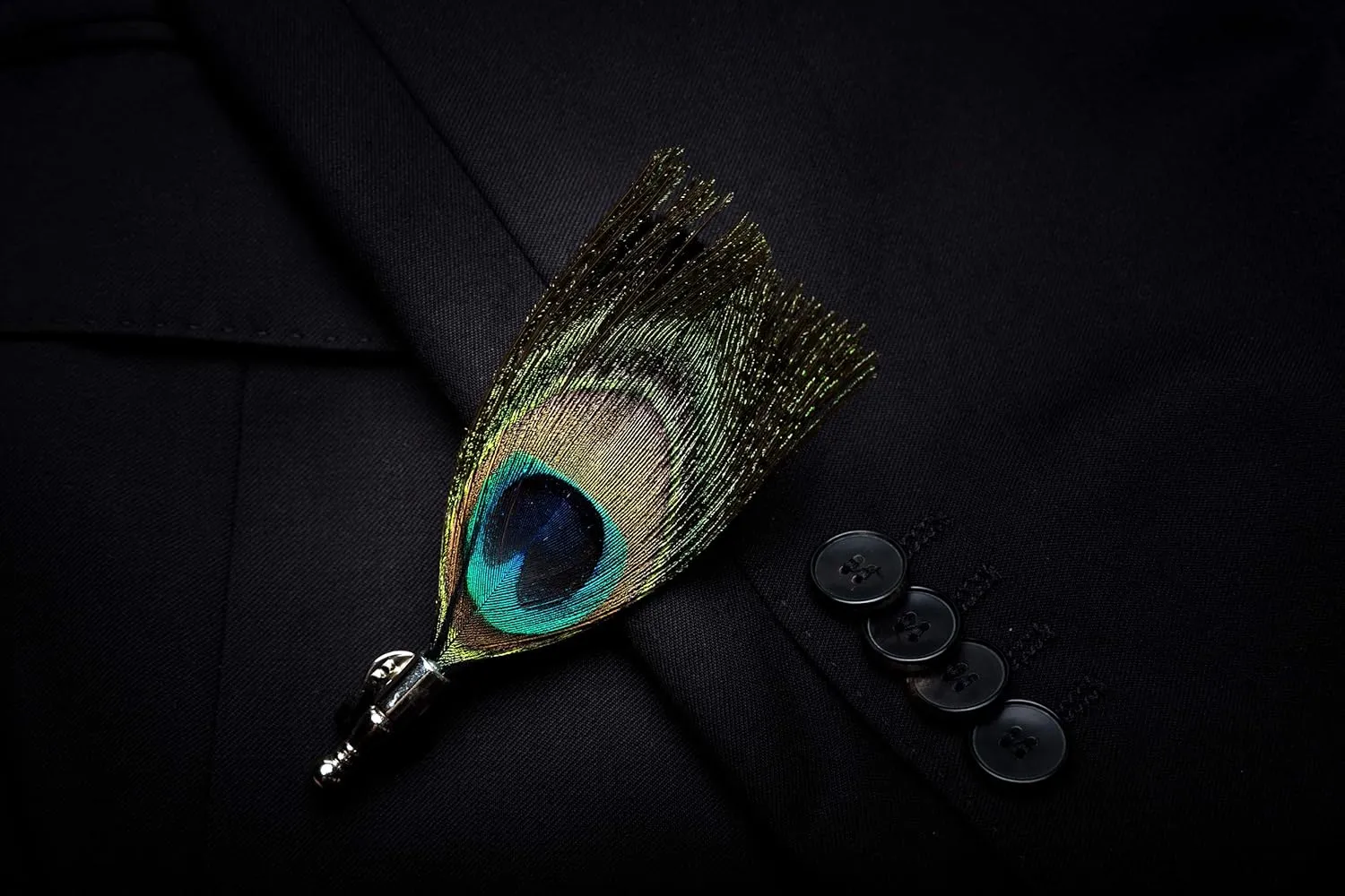 RBOCOTT Handmade Feather Pre-tied Bow tie and Brooch Sets for Men