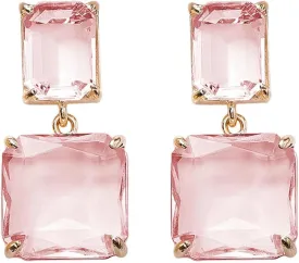 Rectangle Crystal Earrings for Women Transparent Rectangle Drop Earrings Rhinestone Geometric Earrings Wedding Guest Jewelry for Women
