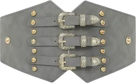 Renaissance Corset Belt for Women Wide Leather Waist Belt for Dresses and Costumes