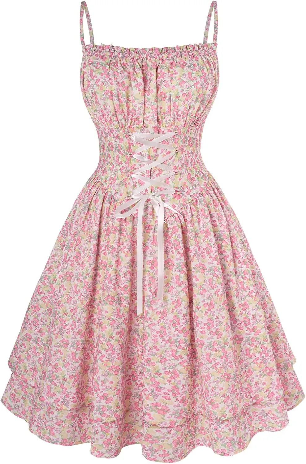 Scarlet Darkness Summer Sundress for Women Floral Sleeveless Spaghetti Strap Dress