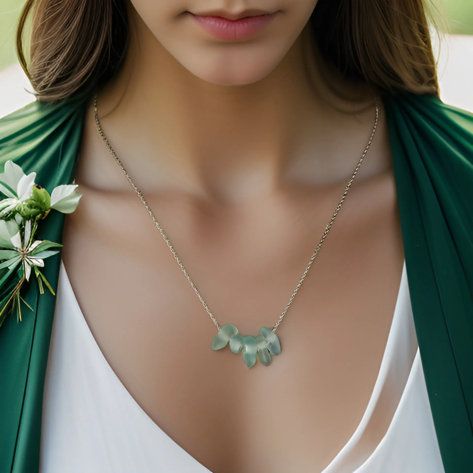 Sea Glass Droplet Necklace