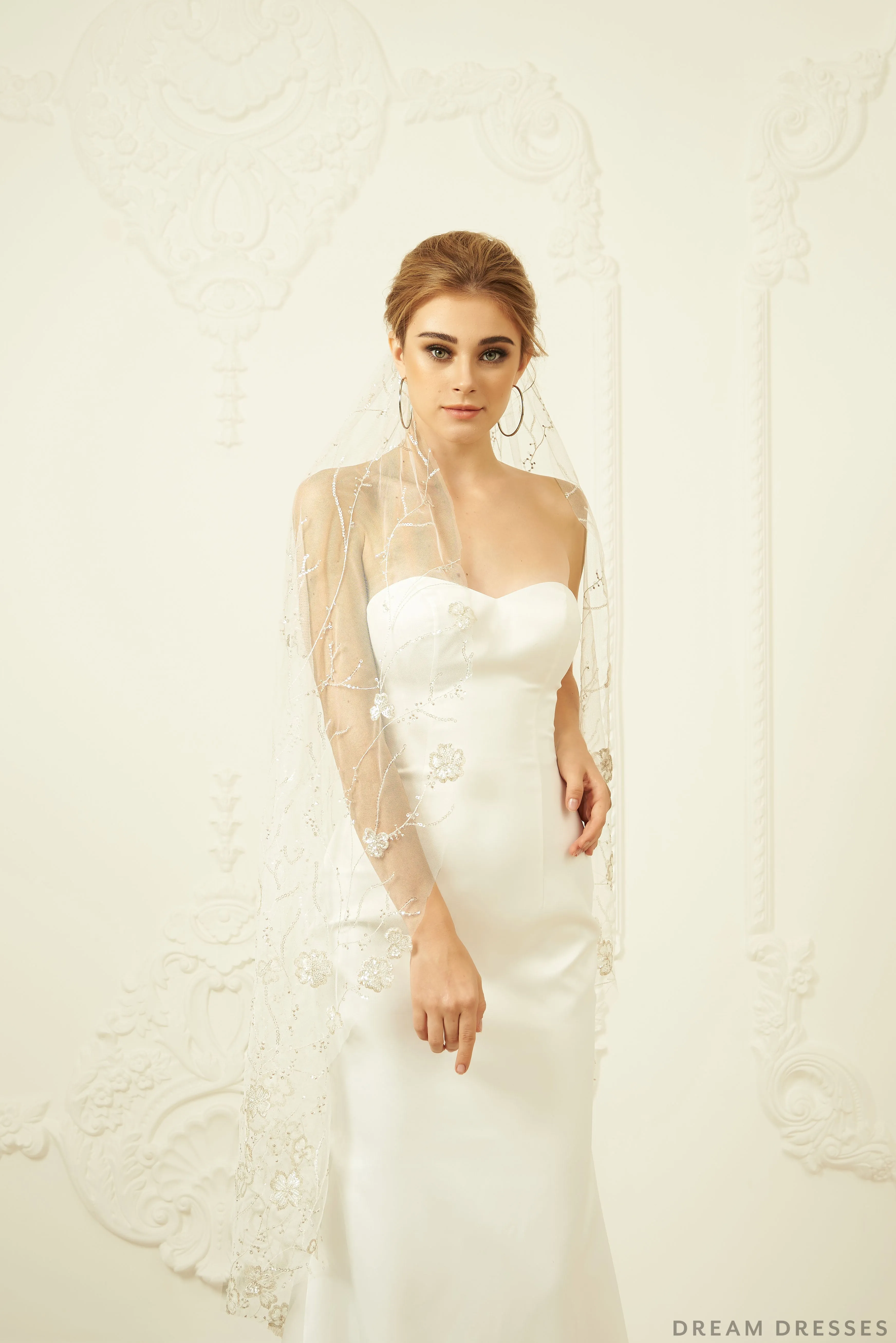 Sequin Lace Bridal Veil (#Novah)