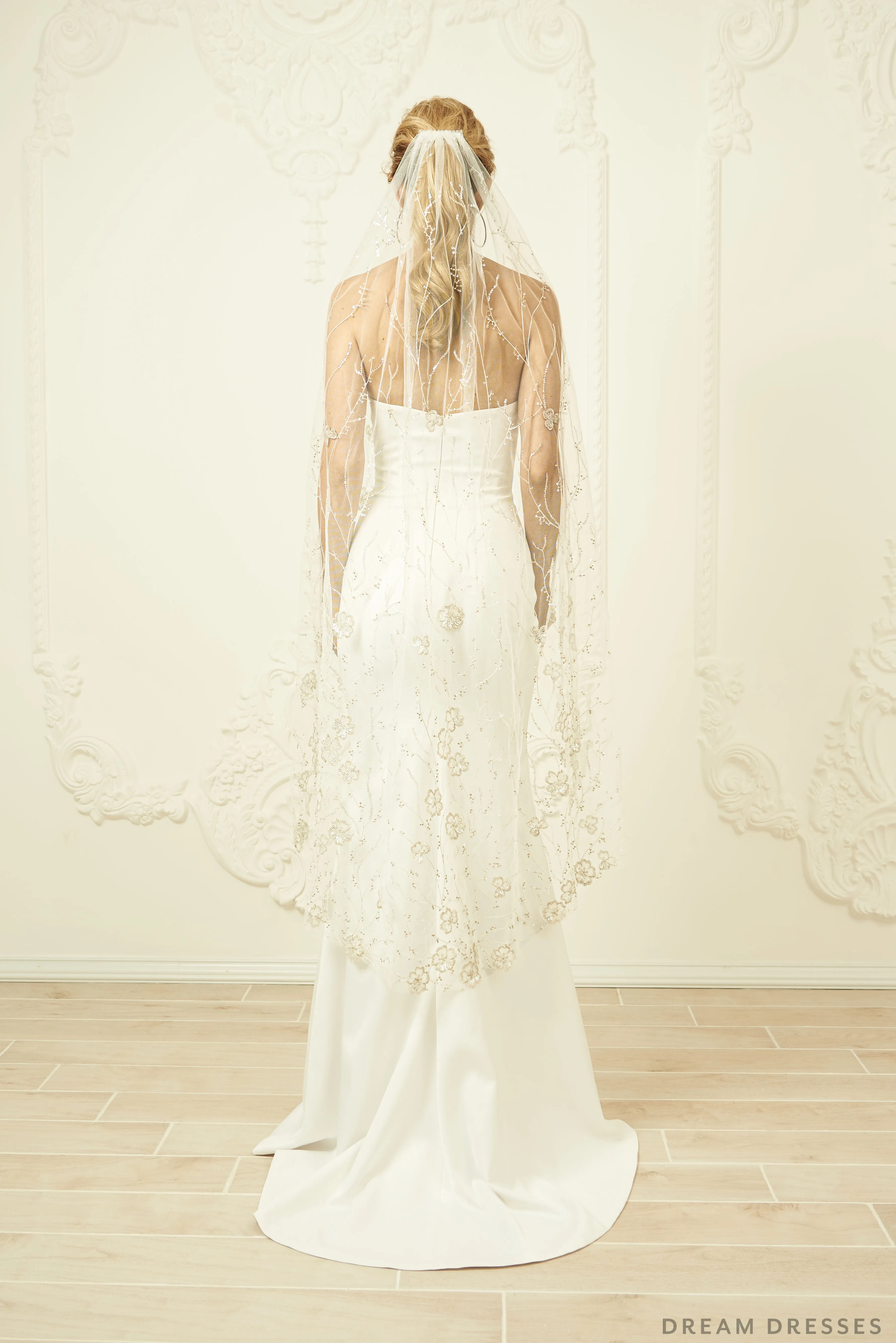 Sequin Lace Bridal Veil (#Novah)