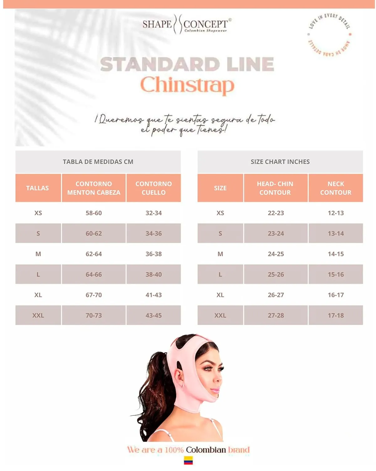 Shape Concept Chin Strap Support Band Neck Bandage Face Chin High Compression