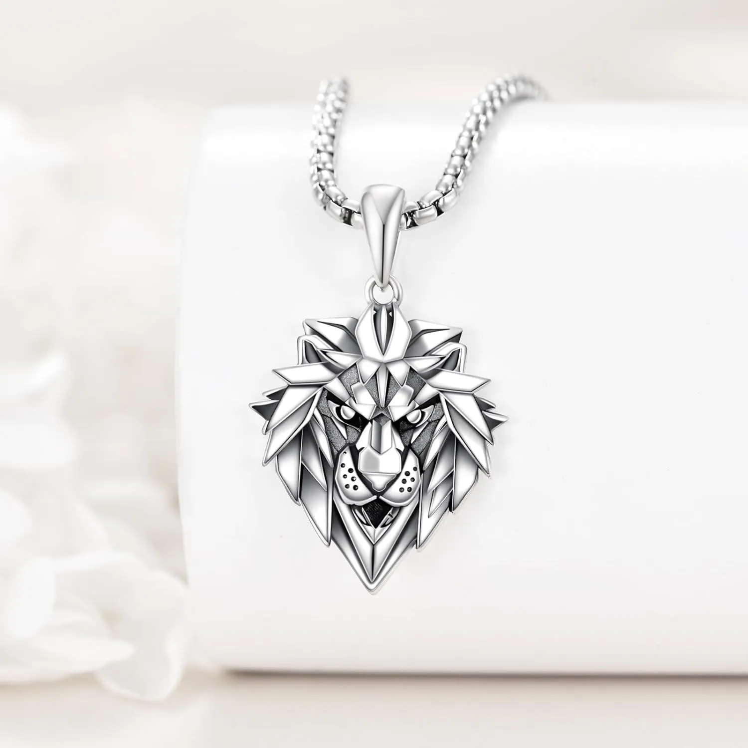 Shark/Lion/Turtle Necklace Sterling Silver Animal Pendant Animal Jewelry Gifts for Women Men