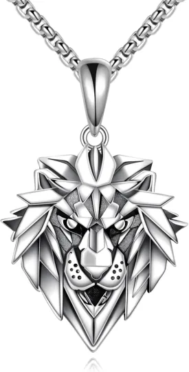 Shark/Lion/Turtle Necklace Sterling Silver Animal Pendant Animal Jewelry Gifts for Women Men