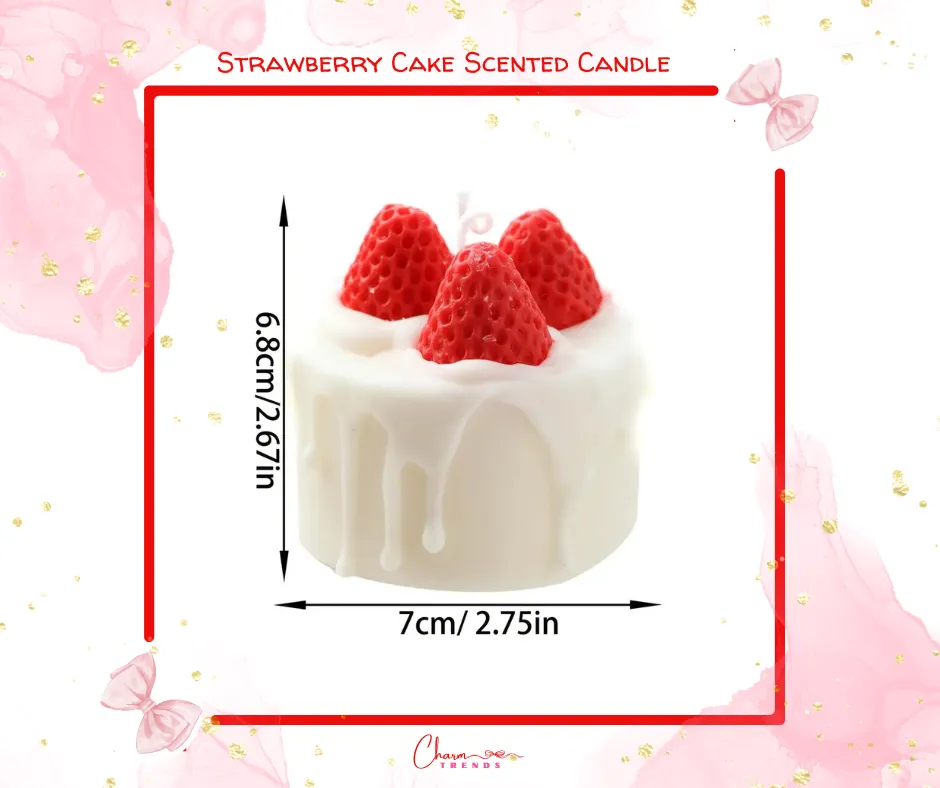Strawberry Cake Scented Candle 🎂🍓