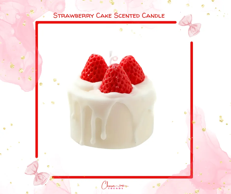 Strawberry Cake Scented Candle 🎂🍓